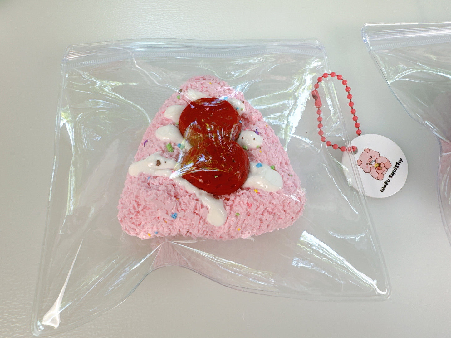 Pink rice ball with strawberry